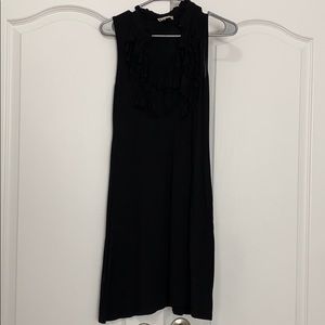 Pink Rose black ruffle dress